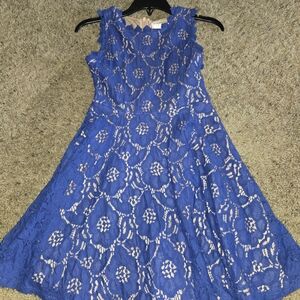 Rare Editions Royal Blue Lace Kids Dress